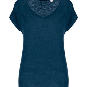 Ladies' V-neck Linen T-shirt, miniatyr 5